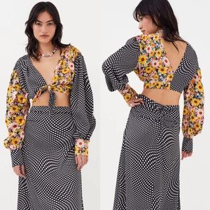 For Love and Lemons Anya Polka Dot Crop Top
